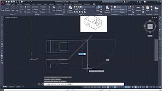 AutoCAD Orthographic Projection Example 1 [Multi View Drawing]