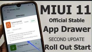 MIUI 11 Official Stable System Launcher Update App Drawer 2nd Update Rolling Out Start 2020