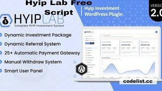 Hyip Lab Investment Website System Website Free Script With Admin panel ll Hyip Lab Free PHP script