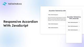 How To Make Responsive Accordion With JavaScript - Tailwind CSS