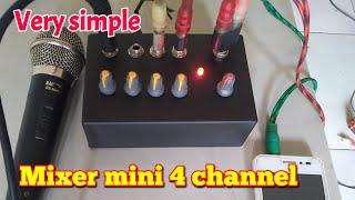 Cara membuat mixer audio mini 4 channel sederhana dan mudah