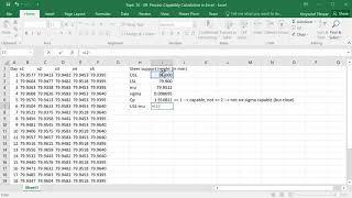 Topic 10 - 09. Process Capability Calculation in Excel