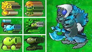 PVZ 1 Hybrid Challenge - 200 All Hybrid Peashooters Vs 1 Yeti Gargantuar - Who Will Win?