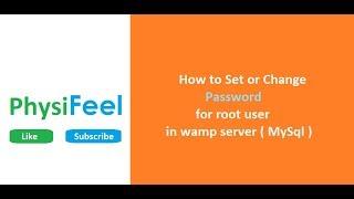 Changing or setting password for root user ( mysql ) in wamp server