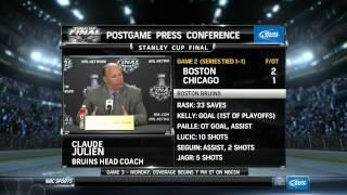 NBC Sports Post Game Report part 2. Claude Julien. 6/15/13 Boston Bruins vs Chicago Blackhawks NHL