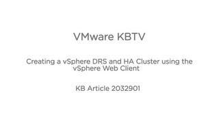 Creating a vSphere DRS and HA Cluster using the vSphere Web Client KB2032901