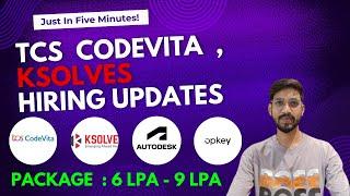 TCS CodeVita | Ksolves Freshers Full Stack Developer Bulk Hiring | 6 LPA | 2022 ,2023 ,2024 , 2025