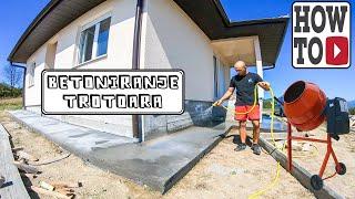 Betoniranje staza - trotoara ispred kuce - Concrete sidewalk in front of the house DIY