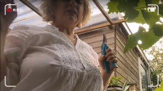 Goddess Latina Blonde Granny Harvesting Grapes