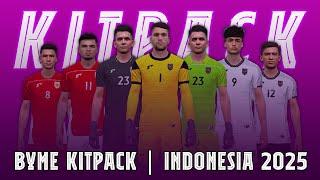 PES 2017 | New Official Kitpack National Indonesia 2025 (GK, Home, Away) for t99 Patch