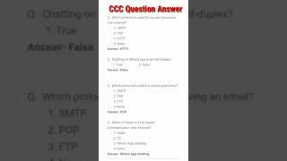 CCC |ccc question paper in hindi|ccc exam question answer in hindi