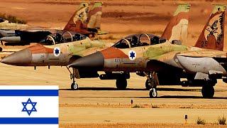 Powerful F-15I Ra'am and F-15E Strike Eagle fighters on exercises in Israel.