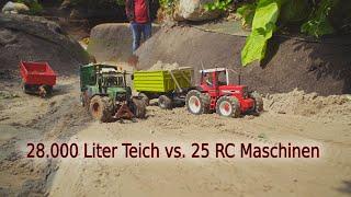 The WHOLE project - fill the pond, cover it, sow and mow! 28,000 liters Lets Play RC Farming #35