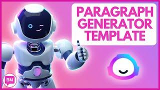 JASPER AI PARAGRAPH GENERATOR Template - Jasper AI Review