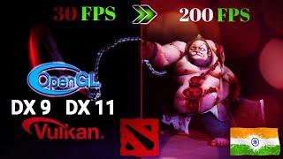 Dota 2 Vulkan vs DX11 vs DX9 vs Open GL | DotA 2 FPS Benchmark (Dramatically Boost FPS)