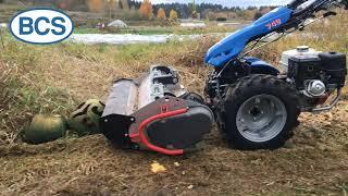 Shredding Pumpkins and Tall Grass with Flail Mower and BCS Two-Wheel Tractor