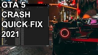 GTA 5 Crash Quick Fix 2021  ｢ Crash on startup  ｣ ｢Please NOTE that MODS will not WORK ｣