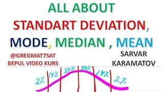 Gre. Standard Deviation.Mode Median.Mean. barchasi haqida to'liq.  Bepul video kurs @gregmat7sat