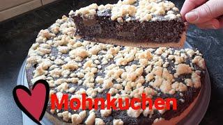 Mohnkuchen saftig und nicht zu süss# mit Apfelkompott