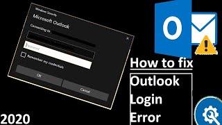 How to Fix Outlook 2010 - 2016 Password Popup Login Error | Working 2020