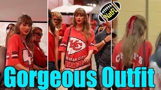 Taylor Swift shines in Chiefs jersey as she enters the Suite to support Travis Kelce