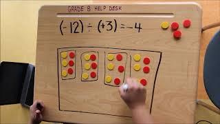 Dividing Integers Using Tiles   both signs DIFFERENT