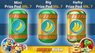 Prize Pods Mk.7 Hefty / Big / Mini Opening & Despicable Ops Minion Rush gameplay walkthrough