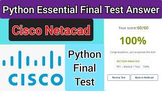 Cisco Python Essentials Final Test Answer (100% Right) marks || #Cisco Netacad 