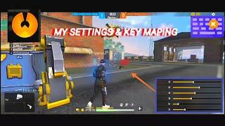 phoenix os best settings for free fire (custom hud+sensitivity) no wasd  problem  working