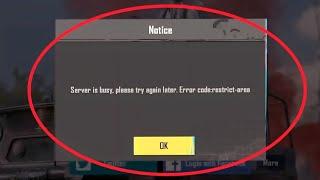 Bgmi Fix Server is busy, please try again later. Error code restrict area  