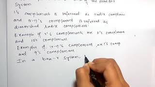 r's complement and r-1's complement