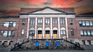 ABANDONED HIGH SCHOOL We Found Blood And Had To Hide | Everything is LEFT INSIDE