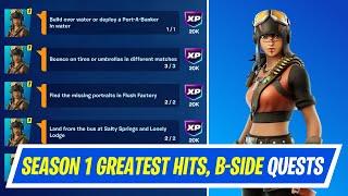 Fortnite Complete Chapter 1 OG Quests - How to EASILY Complete Season 1 Greatest Hits, B Side Quests