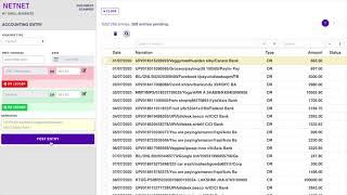 Process a single bank entry on NetNet