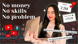 HOW TO START A YOUTUBE CHANNEL with no money, skills or talent  + giveaway (2021)