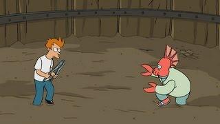 Fry fights Zoidberg