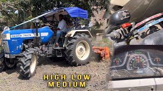 New model Swaraj 744 Fe 4x4 Rotavator performance || high low medium || 