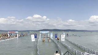 More than 11,000 people took part in swimming competition across Lake Balaton, Hungary