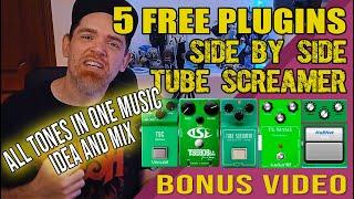 5 FREE TUBE SCREAMER GUITAR PLUGINS COMPARED SIDE BY SIDE - ALL TONES (BONUS VIDEO)