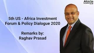 President for Sub-Saharan Mastercard Raghav Prasad at the 5th US-Africa Investment Forum & PD 2020