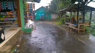 Heavy rain at the beginning of the rainy season, Walking under an umbrella is very enjoyable