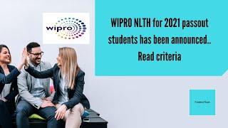 Wipro NLTH Announced | Wipro Recruitment 2021 | Wipro NLTH Registration 2021