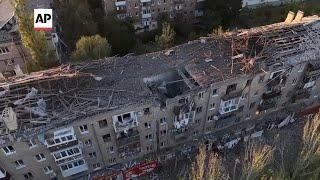 Residential buildings heavily damaged after deadly Russian airstrike in Kramatorsk