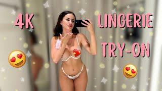 [4K] EXTREMELY TRANSPARENT LINGERIE Try-on Haul l Lingerie review & Try-on