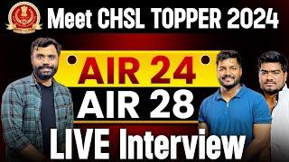 Meet CHSL Topper 2024️ || AIR 24 and AIR 28 || LIVE Interview by Aditya Ranjan Sir #sscchsl2024