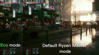 Cyberpunk 2077 | Ryzen 7 5700x Radeon RX 7900 XT 1440p | Eco Mode vs. Default Ryzen Master