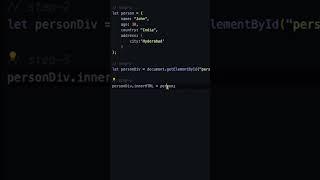 How to display JSON object on a webpage in JavaScript | #javascript #shorts #short #shortvideo