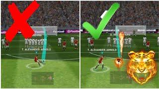 Pes mobile 2021 : learn how to make a make powerful  free kick in 1 min