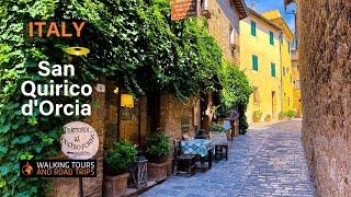 San Quirico d'Orcia  Beautiful Italian Village Walking Tour  Val d'Orcia Tuscany Italy  4k