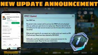 BGMI New Update Important Announcement  BGMI Official Notice | BGMI RPM22 Update